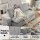 Artiss 200cm Convertible Folding Sofa Bed, 30D High-Density Foam Boneless Corduroy Couch, Grey Lounger for Living Room