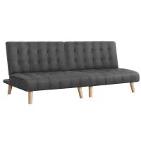 Artiss 2x Sofa Bed Couch Single Seater Recliner – Grey Fabric, Modular 2-Seater, Adjustable Back, Wooden Legs