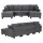 Artiss Modular U-Shaped Sectional Storage Sofa Grey Faux Linen with Movable Ottomans and Deep Seating