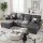 Artiss Modular U-Shaped Sectional Storage Sofa Grey Faux Linen with Movable Ottomans and Deep Seating
