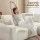 Artiss 3-Seater Modular Boneless L-Shaped Sofa Bed Corduroy White 275x170cm Comfortable Supportive Cushioning