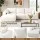Artiss 3-Seater Modular Boneless L-Shaped Sofa Bed Corduroy White 275x170cm Comfortable Supportive Cushioning