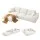 Artiss 3-Seater Modular Boneless L-Shaped Sofa Bed Corduroy White 275x170cm Comfortable Supportive Cushioning