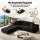 Artiss Modular Corduroy Sofa Bed 2-Seater Left Chaise with Ottoman Black Compressed Sectional Sofa Bed