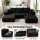 Artiss Modular Corduroy Sofa Bed 2-Seater Left Chaise with Ottoman Black Compressed Sectional Sofa Bed