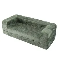 Artiss Comfort Boneless 3‑Seater Compressed Sofa Bed 186cm Green Luxury Chenille High‑Density Foam Core