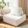 Artiss Floor Sofa Lounge Chair with Removable Pillow - Ergonomic, Bouclé Fabric, 86cm, Plush Cotton Backrest, White