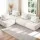 Artiss 4-Seater Floor Sofa Lounge Chair with Pillow - Ergonomic Bouclé Fabric, 86cm x 86cm x 76cm, Plush Comfort