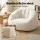 Artiss Shell-Shaped Boneless Couch Faux Fur Small Single Boneless Bean Bag Lounge Chair White 130x112x74cm