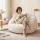 Artiss Shell-Shaped Boneless Couch Faux Fur Small Single Boneless Bean Bag Lounge Chair White 130x112x74cm