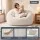 Artiss Shell-Shaped Boneless Couch Faux Fur Small Single Boneless Bean Bag Lounge Chair White 130x112x74cm