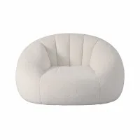 Artiss Shell-Shaped Boneless Couch Faux Fur Small Single Boneless Bean Bag Lounge Chair White 130x112x74cm