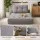 Artiss 1 Seater Corduroy Convertible Sofa Bed Grey Boneless Pull-Out Couch Removable Cover 81x90x40cm