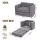 Artiss 2-Seater Corduroy Convertible Boneless Sofa Bed Grey Pull Out Couch with Pillows 140cm Wide