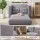Artiss 2-Seater Corduroy Convertible Boneless Sofa Bed Grey Pull Out Couch with Pillows 140cm Wide