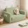 Artiss 2-in-1 Kids Sofa Foam Couch with Side Pocket, Washable Corduroy Cover, 100kg Capacity Light Green