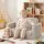 Artiss 2-in-1 Kids Sofa Couch with Side Pocket 25D Foam 100kg Light Grey