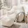 Artiss Bean Bag Sofa with Ottoman Corduroy 103cm x 102cm x 71cm White 150kg