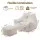 Artiss Bean Bag Sofa with Ottoman Corduroy 103cm x 102cm x 71cm White 150kg