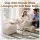Artiss Bean Bag Sofa with Ottoman Corduroy 103cm x 102cm x 71cm White 150kg