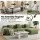 Artiss 300cm Modular Boneless Sofa Bed L Shaped Sectional Corduroy Green Spacious Convertible Comfort