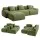 Artiss 300cm Modular Boneless Sofa Bed L Shaped Sectional Corduroy Green Spacious Convertible Comfort