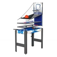 5-In-1 Game Table Pool Table Tennis Air Hockey Basketball Archery, MDF Board, 92x65x71cm, All Accessories Included