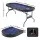 183cm Folding Poker Table Top for 8 Players - Casino-Style Felt, PU Leather Rails, Metal Frame, Blue