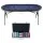 8 Player 1.8m Folding Poker Table Set with 300 Chips, Cupholders and Lockable Aluminium Case Blue Layout