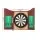 18 inch Sisal Dartboard and Wooden Cabinet Set with 6 Steel Darts, Rotating Score Ring, Staple-Free Divider, Brown