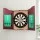 18 inch Sisal Dartboard and Wooden Cabinet Set with 6 Steel Darts, Rotating Score Ring, Staple-Free Divider, Brown