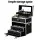 Embellir Portable Cosmetic Beauty Makeup Carry Case, Aluminum, 28x17.5x31cm, Diamond Black, with Mirror and Trays