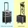 Embellir Makeup Case Beauty Trolley, Aluminum, 35x25x75cm, Black, 7 in 1 Portable Cosmetic Organizer with Wheels
