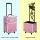 Embellir Makeup Case Beauty Trolley, Aluminium Frame, 35x25x75cm, Pink, 7-in-1 Portable Cosmetic Organiser with Wheels