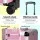 Embellir Makeup Case Beauty Trolley, Aluminium Frame, 35x25x75cm, Pink, 7-in-1 Portable Cosmetic Organiser with Wheels