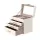 Embellir Jewellery Box 4-Layer Organiser with Glass Lid and Drawers, Dedicated Compartments, Cloud White and Gold