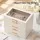 Embellir Jewellery Box 4-Layer Organiser with Glass Lid and Drawers, Dedicated Compartments, Cloud White and Gold
