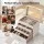 Embellir Jewellery Box 4-Layer Organiser with Glass Lid and Drawers, Dedicated Compartments, Cloud White and Gold