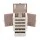 Embellir Large 6 Layer Jewellery Box Organiser with 5 Drawers and Fold-Out Doors White Faux Leather