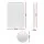 Embellir Portable Makeup Mirror with Lights, Rechargeable, Detachable 10x Magnifier, 19cm x 13cm White
