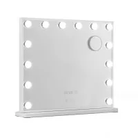 Embellir Makeup Mirror, Metal & MDF, 60x52cm, White, Hollywood Vanity with LED Light & 10x Magnification