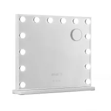 Embellir Makeup Mirror, Metal & MDF, 60x52cm, White, Hollywood Vanity with LED Light & 10x Magnification