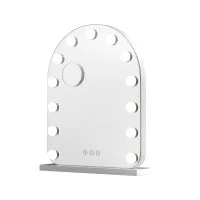 Embellir 40x50cm Vanity Makeup Mirror with LED Bulb Lights, 5x Magnifier, Aluminium Frame, 3 Colour Modes, White Arch