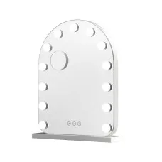 Embellir 40x50cm Vanity Makeup Mirror with LED Bulb Lights, 5x Magnifier, Aluminium Frame, 3 Colour Modes, White Arch