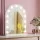 Embellir 40x50cm Vanity Makeup Mirror with LED Bulb Lights, 5x Magnifier, Aluminium Frame, 3 Colour Modes, White Arch