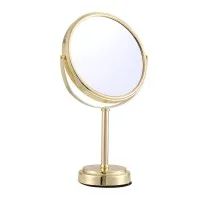 Embellir Gold Dual Sided Vanity Mirror 20 x 11.5 x 37 cm 1x and 5x Magnification Rotating Tabletop Mirror