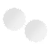 Embellir 2-Pack 80cm Round Wall Mirrors with Waterproof LED Light Strip, Anti-Fog Touch Control for Bathroom Vanity