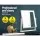 Embellir Standing Makeup Mirror, Metal, 25x30cm, White, LED Light, 360° Rotatable, Hollywood Vanity Style