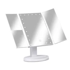Embellir Tri-fold Makeup Mirror, ABS & Glass, 34.5x24cm, LED Light, 1X2X3X Magnifying, Portable with Touch Control