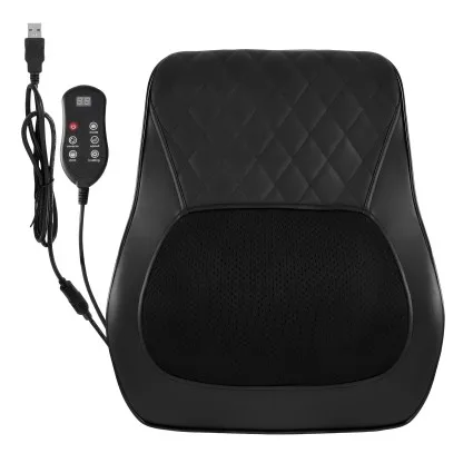 Livemor Back Massager with Heat and Traction Large Neck Shoulder Lumbar Support Pillow Rechargeable Remote